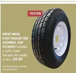 Canadian Tire MotoMaster 8-PLY TRAILER TIRE ASSEMBLY, ASM 175/ 80R13 offer