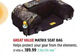 Canadian Tire Kolpin MATRIX SEAT BAG offer