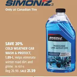 Canadian Tire Simoniz COLD WEATHER CAR WASH & PROTECT offer
