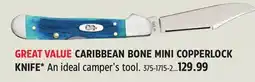 Canadian Tire Case VALUECARIBBEAN BONE MINI COPPERLOCK KNIFE offer