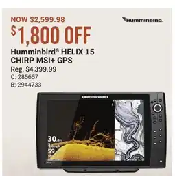 Cabela's Humminbird HELIX 15 CHIRP MSI + GPS offer