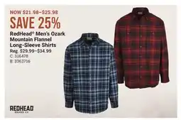 Cabela's RedHead Men's Ozark Mountain Flannel Long-Sleeve Shirts offer