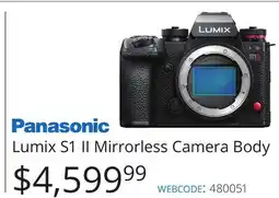 Vistek Panasonic Lumix S1 II Mirrorless Camera Body offer