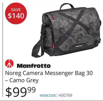 Vistek Manfrotto Noreg Camera Messenger Bag 30-Camo Grey offer