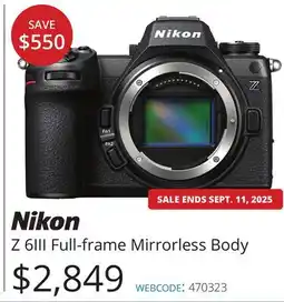 Vistek Nikon Z 6III Full-frame Mirrorless Body offer