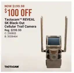 Cabela's Tactacam REVEAL SK Black-Out Cellular Trail Camera offer