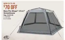 Cabela's Bass Pro Shops 15' x17' Screenhouse offer