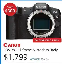 Vistek Canon EOS R8 Full-frame Mirrorless Body offer