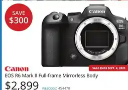 Vistek Canon EOS R6 Mark II Full-frame Mirrorless Body offer
