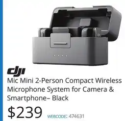 Vistek DJI Mic Mini 2-Person Compact Wireless Microphone System offer