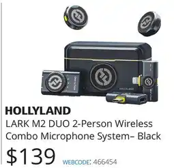 Vistek HOLLYLAND LARK M2 DUO 2-Person Wireless Combo Microphone System - Black offer