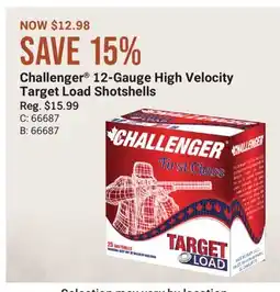 Cabela's Challenger 12-Gauge High Velocity Target Load Shotshells offer