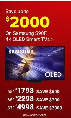Visions Electronics Samsung 55 S90F 4K OLED Smart TVs offer