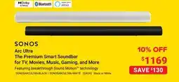 Visions Electronics SONOS Arc Ultra The Premium Smart Soundbar for TV, Movies, Music, Gaming, and More offer