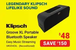 Visions Electronics KLIPSCH Groove XL Portable Bluetooth Speaker offer