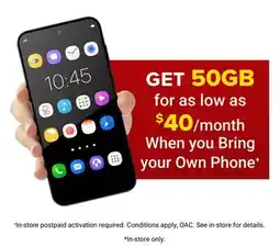 Visions Electronics get 50GB for as low as $40 When you Bring your Own Phone offer