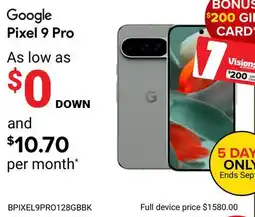 Visions Electronics Google Pixel 9 Pro offer