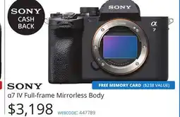 Vistek Sony α7 IV Full-frame Mirrorless Body offer