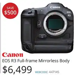Vistek Canon EOS R3 Full-frame Mirrorless Body offer