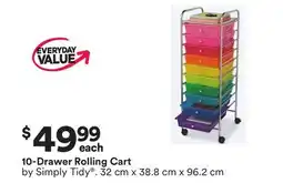 Michaels 10-Drawer Rolling Cart by Simply Tidy offer