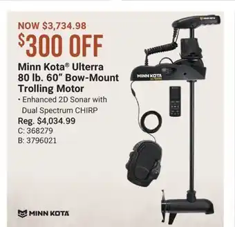 Cabela's Minn Kota Ulterra 80 lb. 60 Bow-Mount Trolling Motor offer