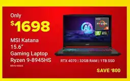 Visions Electronics MSI Katana 15.6 Gaming Laptop Ryzen 9-8945HS offer