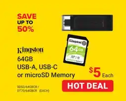 Visions Electronics 64GB USB-A, USB-C or microSD Memory offer