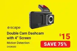 Visions Electronics Escape Motion Detection Double Cam Dashcam with 4 Screen offer