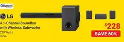 Visions Electronics LG 4.1-Channel Soundbar with Wireless Subwoofer offer