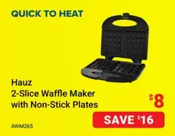 Visions Electronics Hauz 2-Slice Waffle Maker with Non-Stick Plates offer