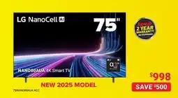Visions Electronics LG 75 4K Smart TV offer
