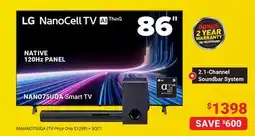 Visions Electronics LG 86 NanoCell TV AI ThinQ NANO75UQA Smart TV offer