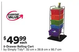 Michaels 5-Drawer Rolling Cart by Simply Tidy offer
