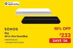 Visions Electronics SONOS Ray All in One Soundbar offer