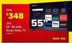 Visions Electronics JVC 55 4K UHD Smart Roku TV offer