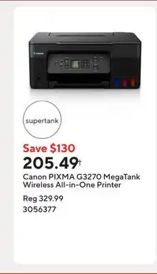 Staples Canon PIXMA G3270 MegaTank Wireless All-in-One Printer offer