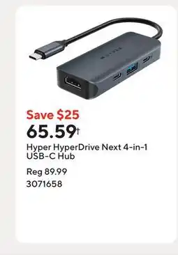 Staples Hyper HyperDrive Next 4-in-1 USB-C Hub offer