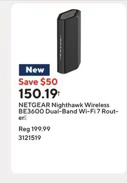 Staples NETGEAR Nighthawk Wireless BE3600 Dual-Band Wi-Fi 7 Router† offer