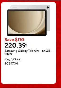 Staples Samsung Galaxy Tab A9+ - 64GB - Silver offer
