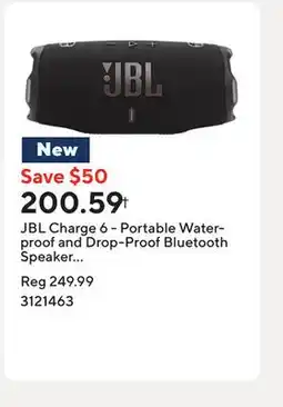 Staples JBL Charge 6 - Portable Waterproof and Drop-Proof Bluetooth Speaker - Black offer