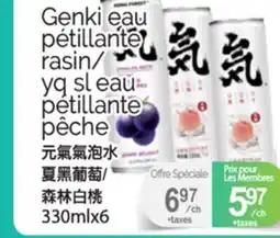 T&T Supermarket GENKI EAU PETILLANTE RASIN/YQ SL EAU PETILLANTE PECHE,330mlx6 offer
