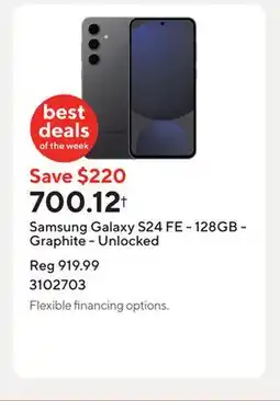 Staples Samsung Galaxy S24 FE - 128GB - Graphite - Unlocked offer