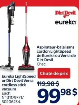 Walmart Dirt Devil eureka LightSpeed or Dirt Devil Versa cordless stick vacuum offer
