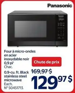 Walmart Panasonic 0.9-cu. ft. Black stainless steel microwave offer