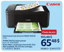 Walmart Canon PIXMA TR4725 inkjet printer offer