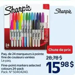 Walmart Sharpie Fine-point markers selected colours offer