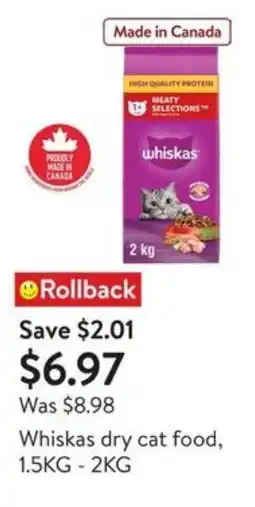 Walmart Whiskas dry cat food offer