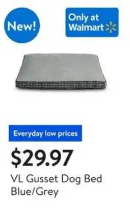 Walmart VL Gusset Dog Bed Blue/Grey offer