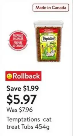 Walmart Temptations cat treat Tubs offer
