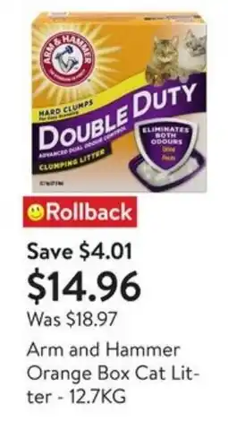 Walmart Arm and Hammer Orange Box Cat Litter offer